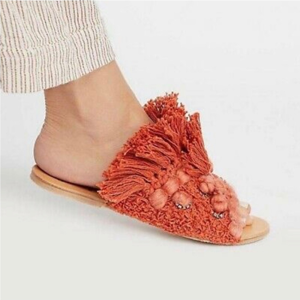 New Free People Mar At Night Coral 🍊 Sandals 8